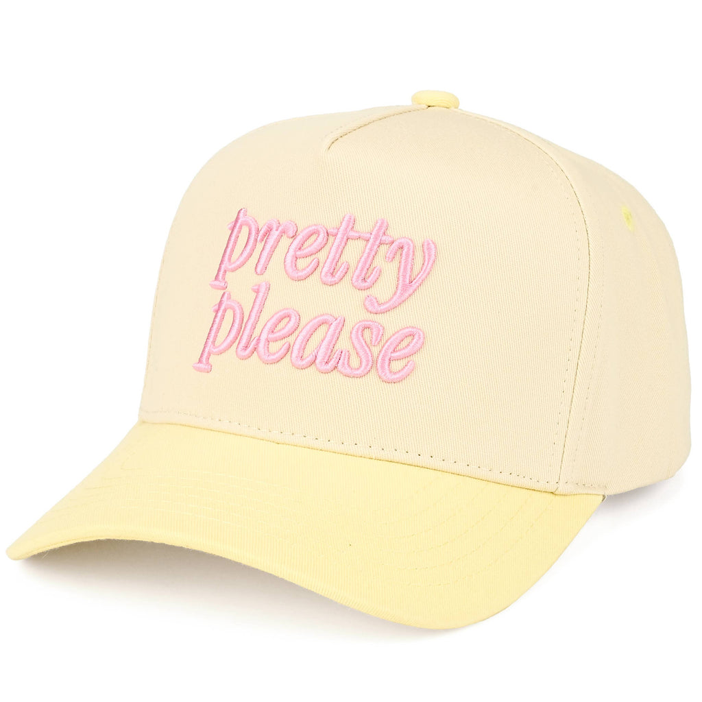 C.C PRETTY PLEASE Letter Embroidered on Two Tone Trucker Hat