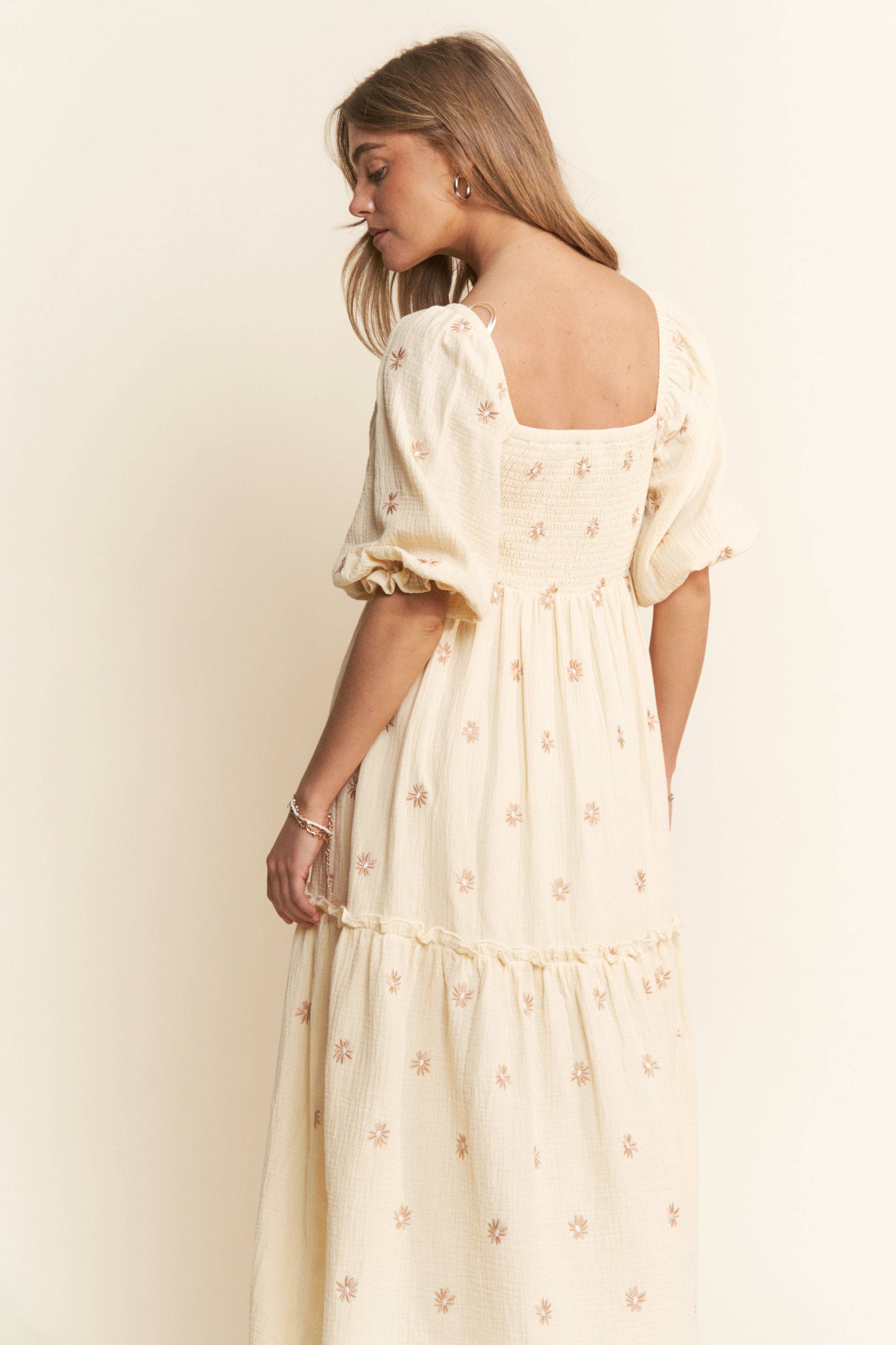 Flower Embroidered Maxi Dress