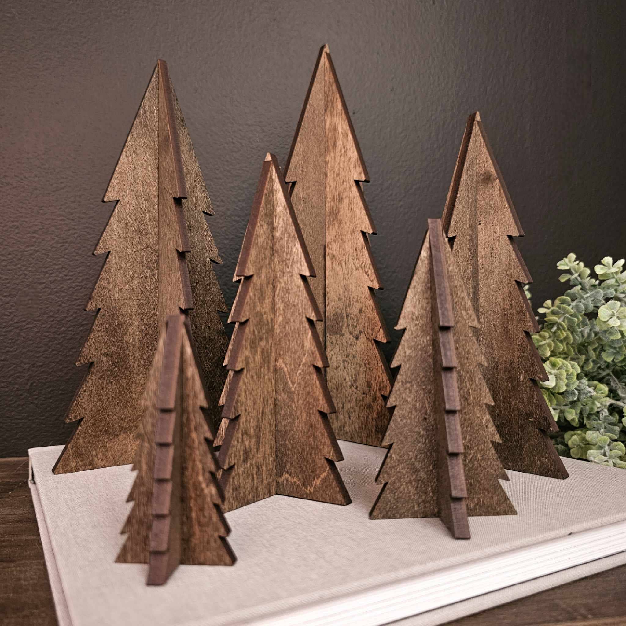Wood 3D Stained Trees