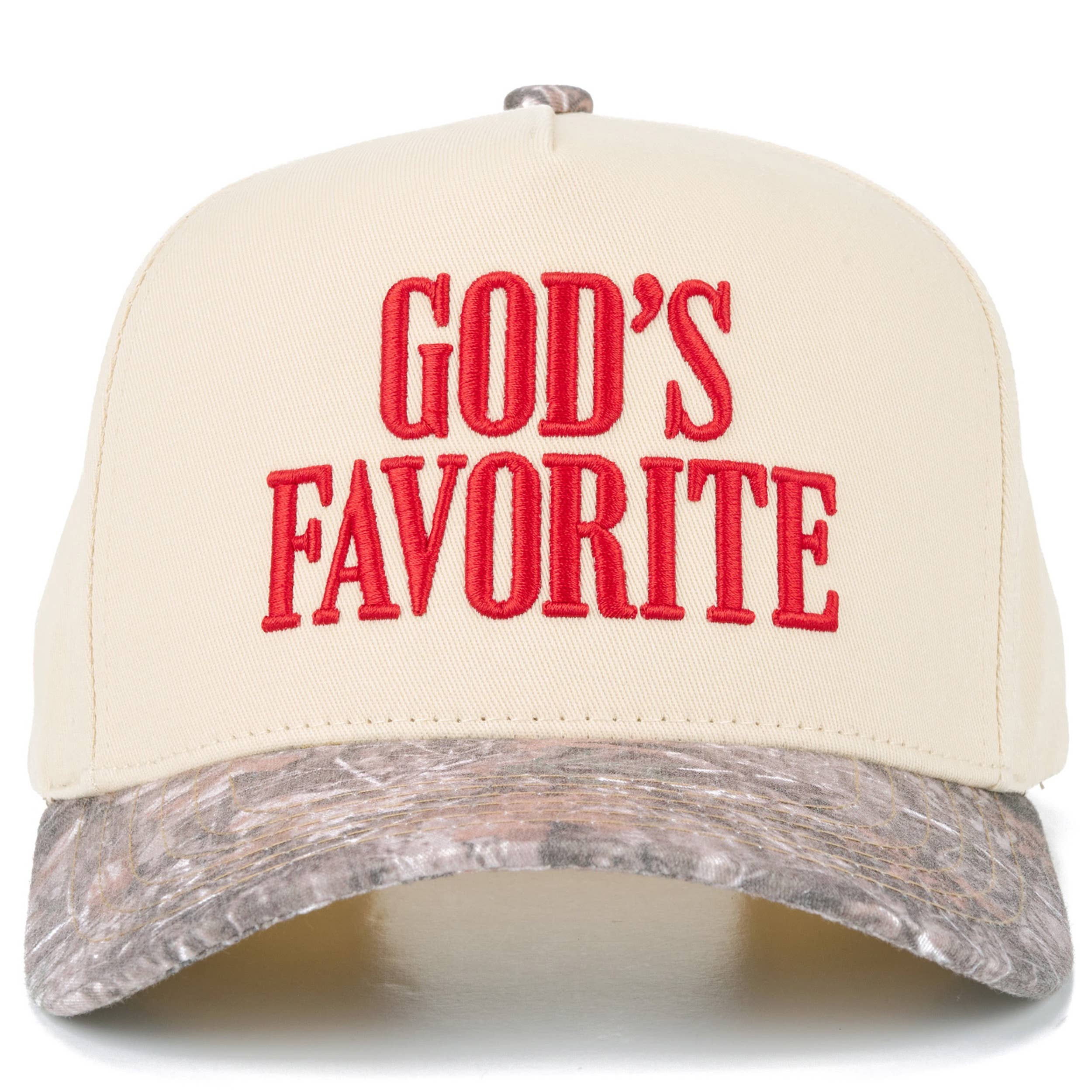 C.C GOD'S FAVORITE Letter on Two Tone Trucker Hat
