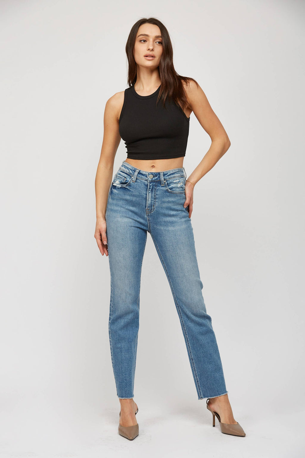 Mica Super High Rise Straight Legged Jeans