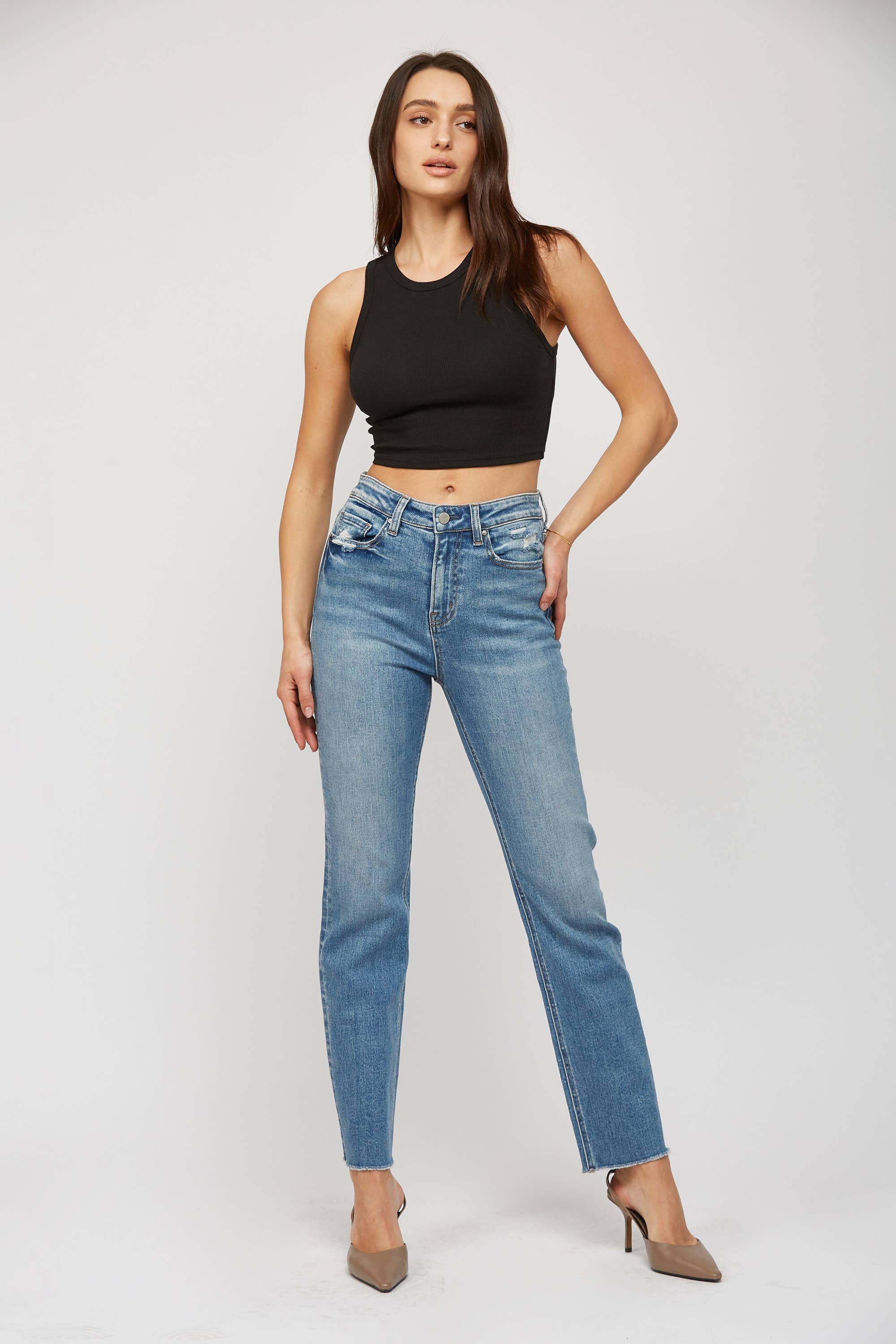 Super High Rise Straight Legged Jeans