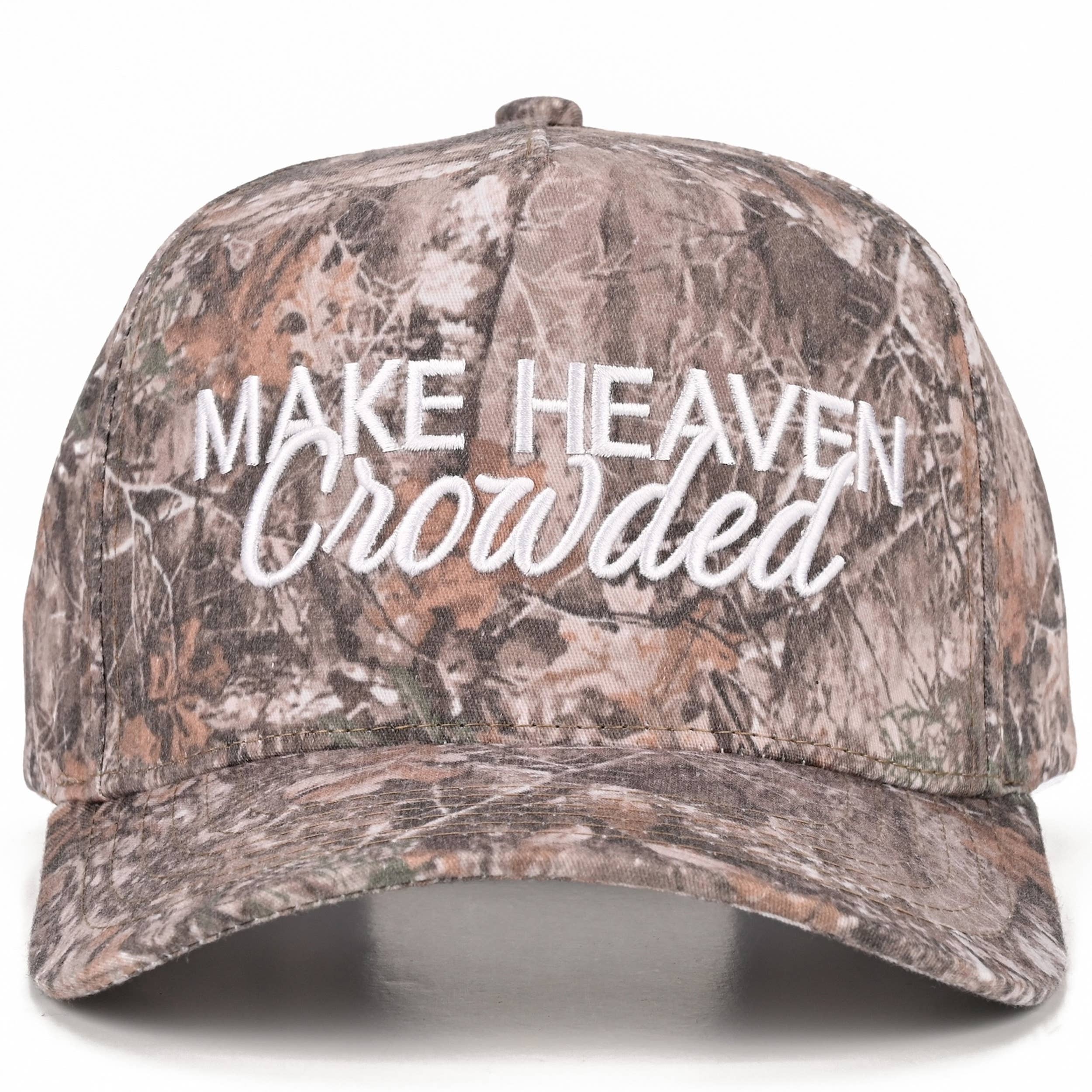 C.C MAKE HEAVEN CROWDED Letter Embroidered Trucker Hat: Sky Blue