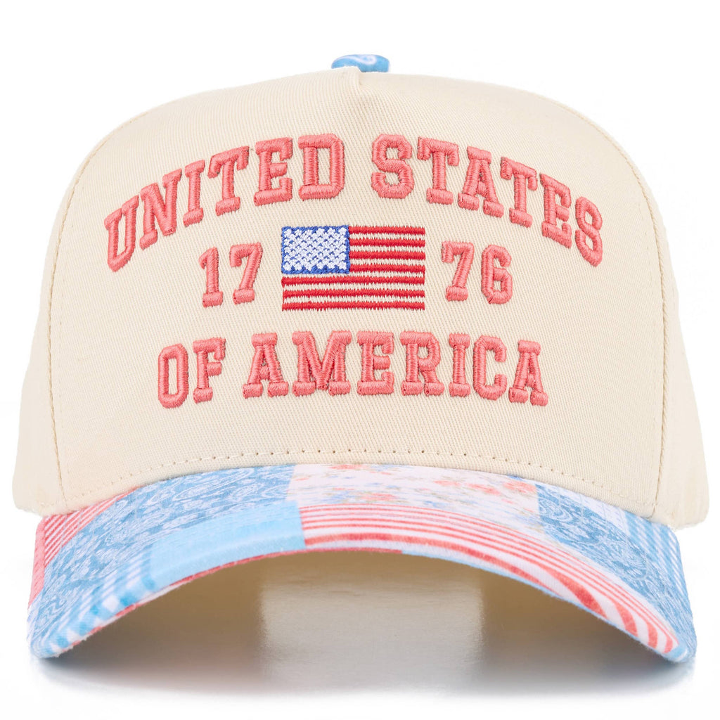 C.C UNITED STATES 1776 Letter on Two Tone Trucker Hat