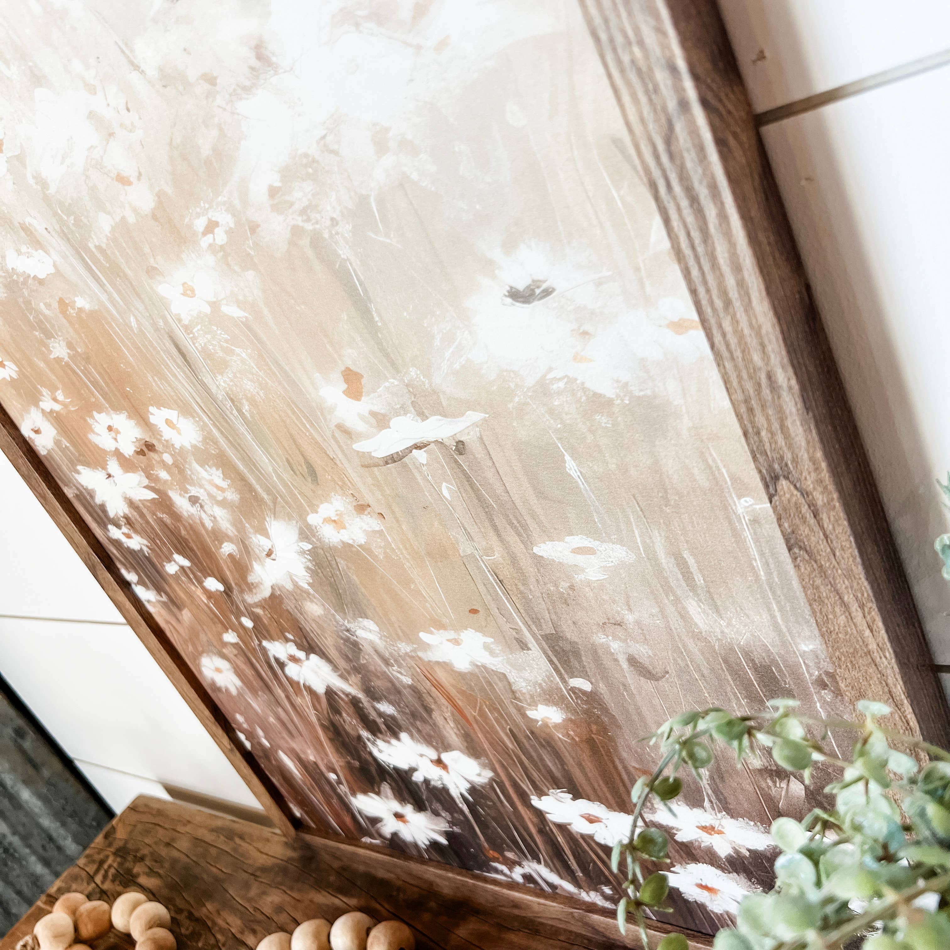 White Daisies Wood Sign