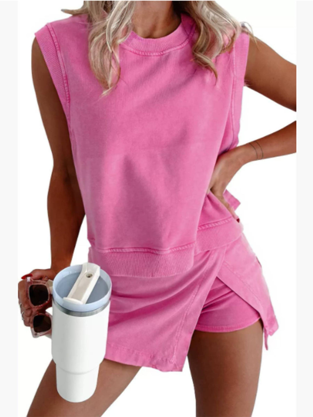 Sleeveless Top and Skort Two Piece Set