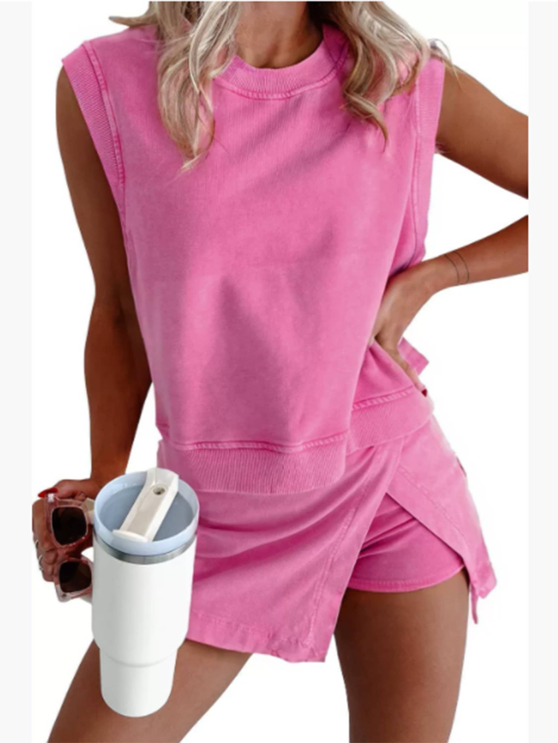 Sleeveless Top and Skort Two Piece Set