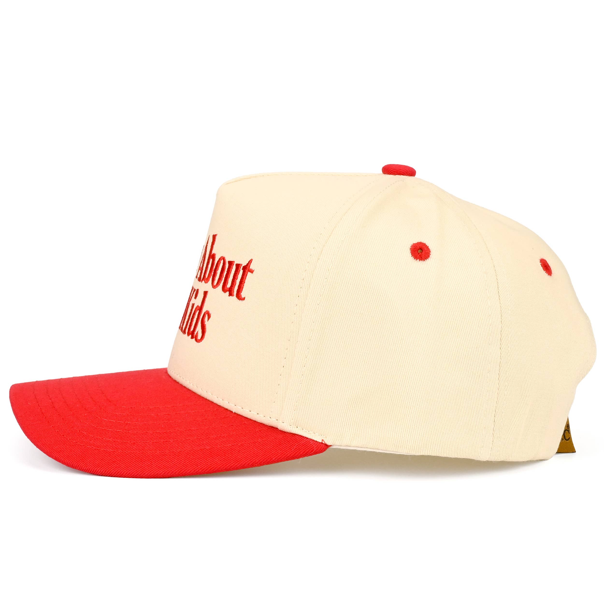 C.C SORRY ABOUT MY HUSBAND Letter Two Tone Trucker Hat: Red