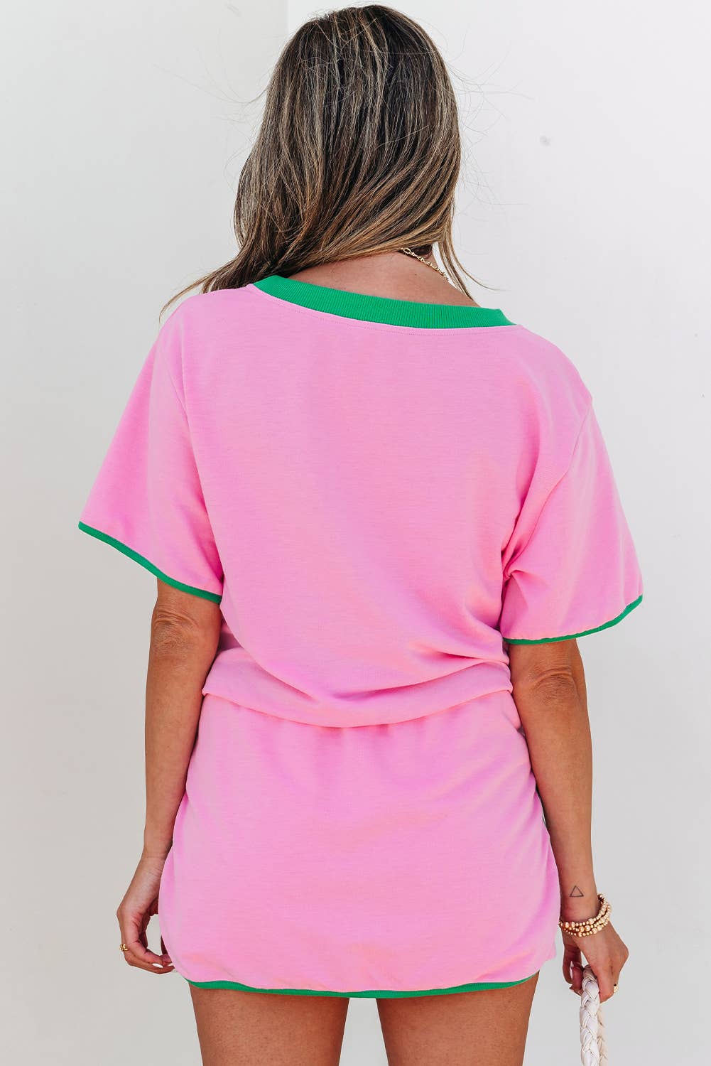 Colorblock Drop Shoulder T Shirt & Skort Set | S-XL & 1X-4X