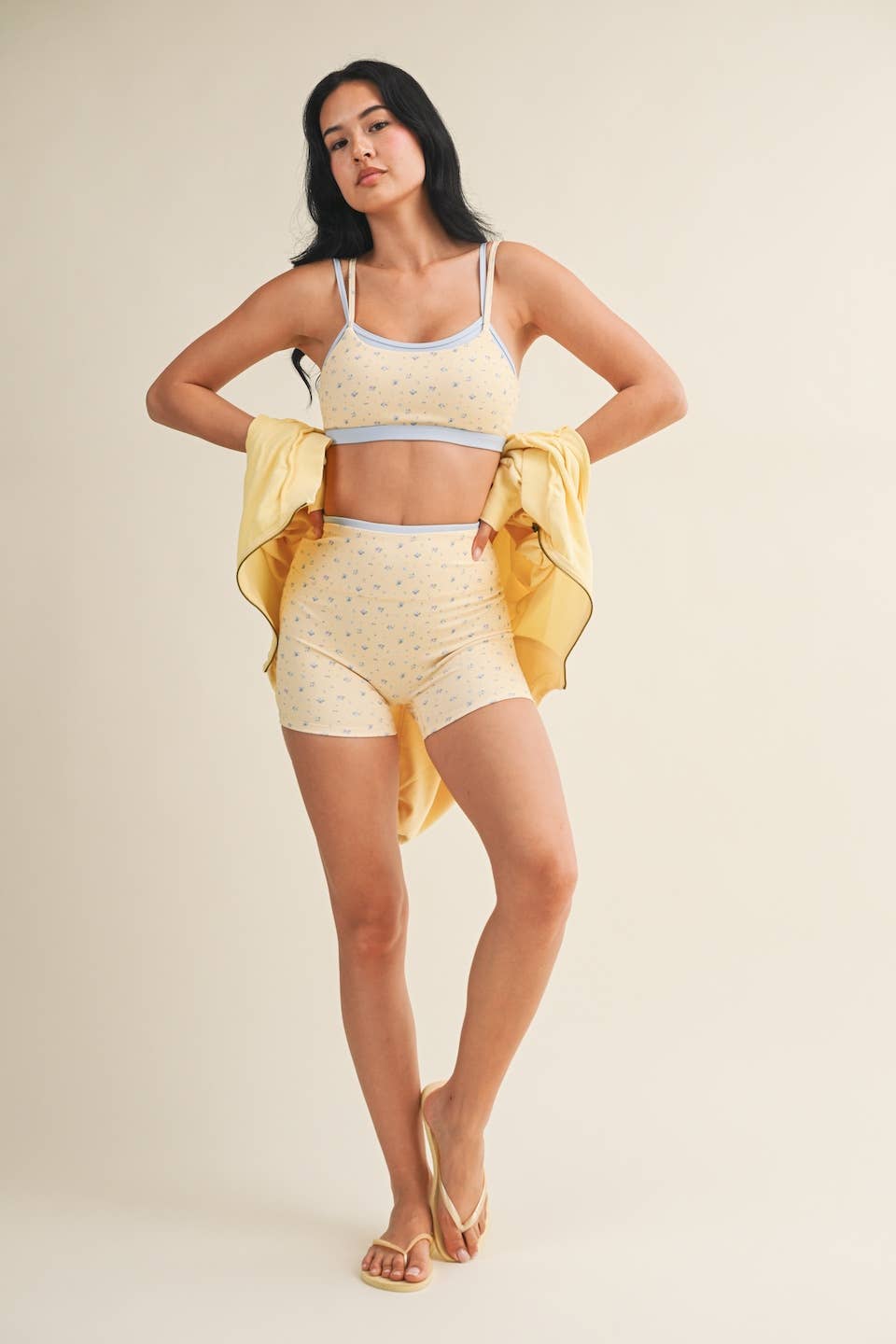 Floral Print Double Layered Sports Bra