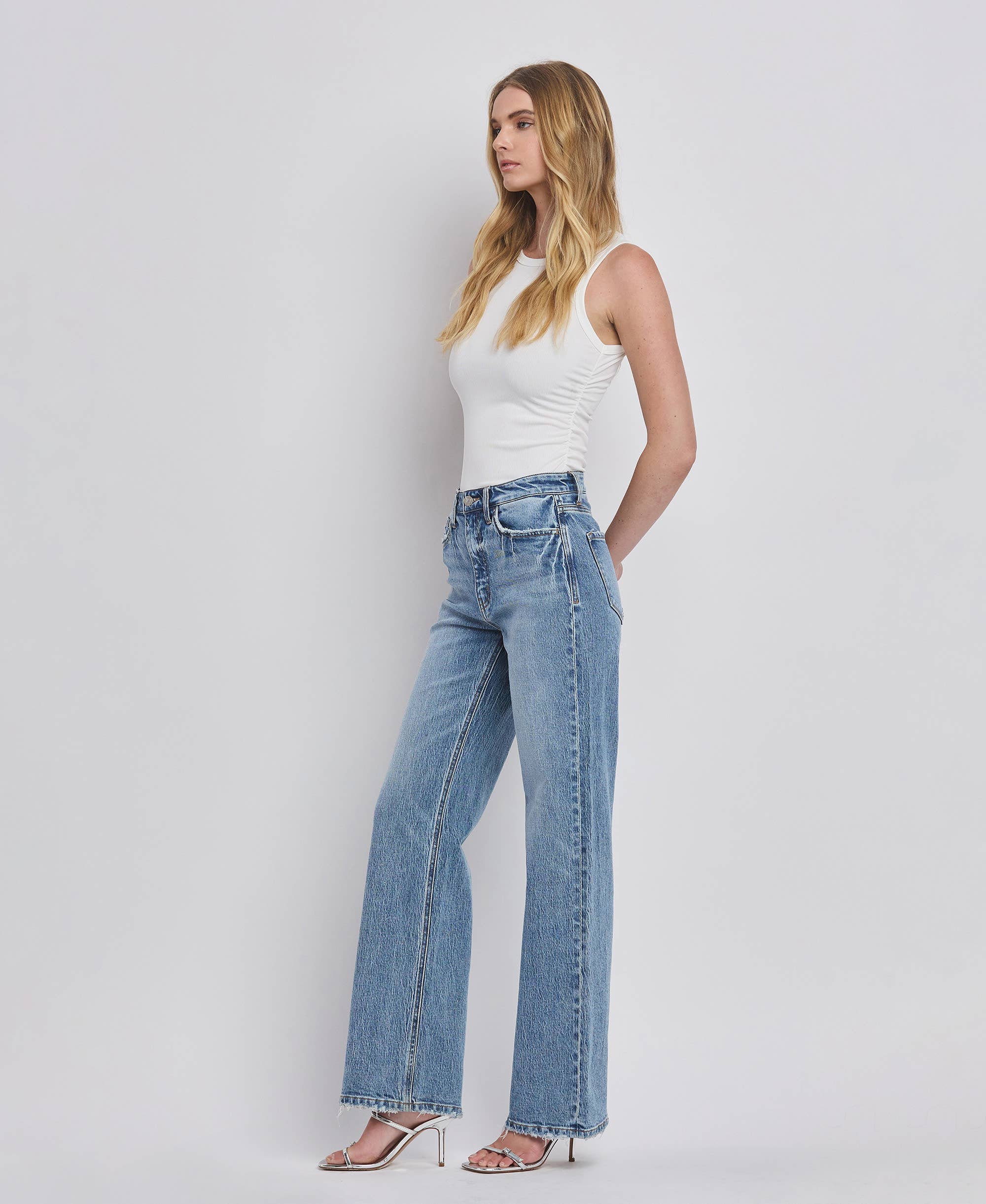 90'S Super High Rise Wide Jean