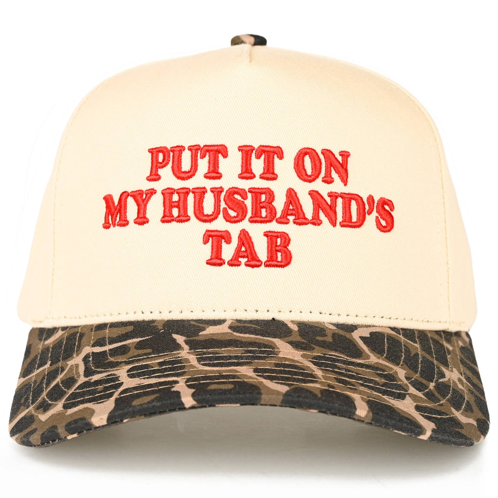 C.C PUT IT ON MY HUSBAND'S TAB Letter Trucker Hat