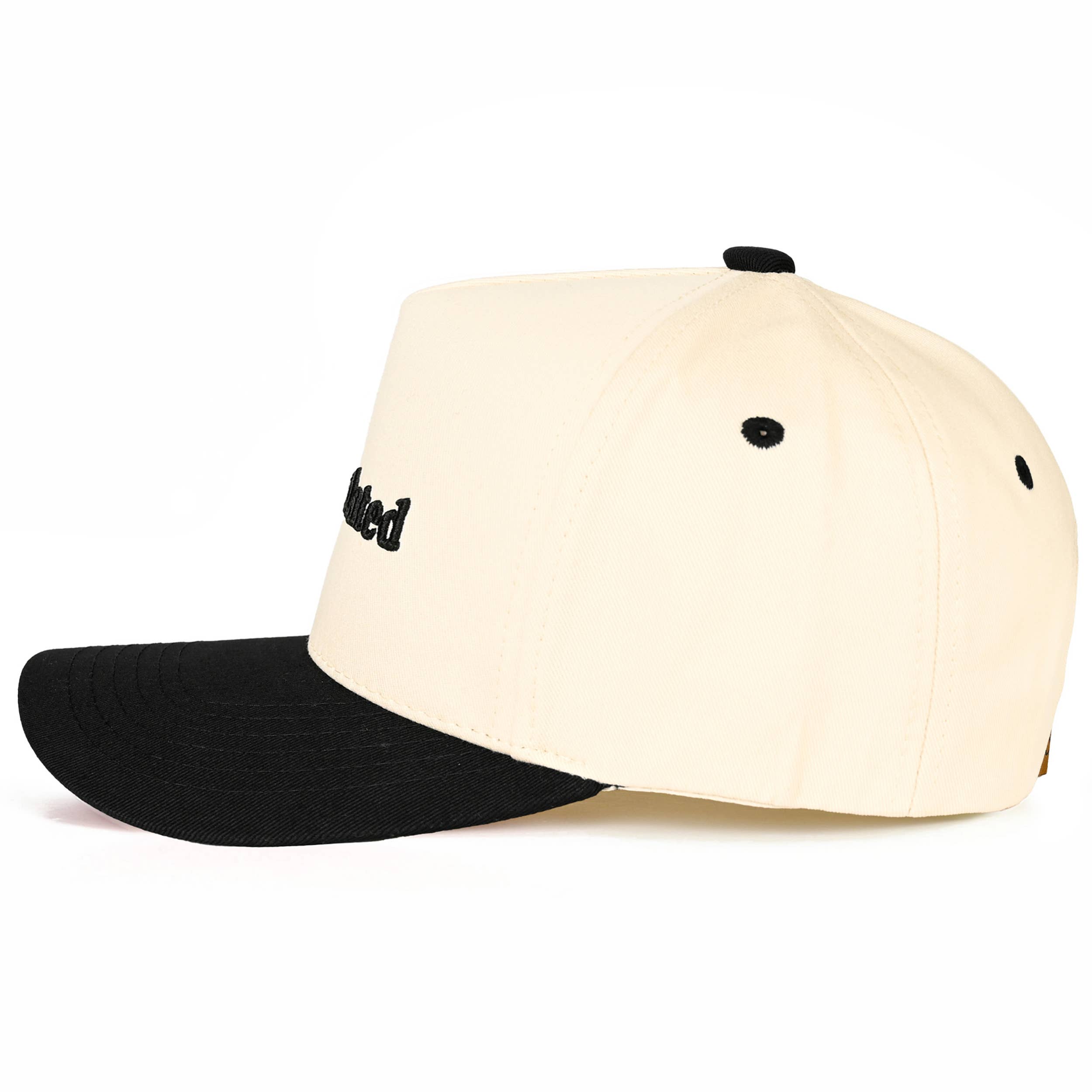 C.C OVERSTIMULATED Letter Embroidered Two Tone Trucker Cap