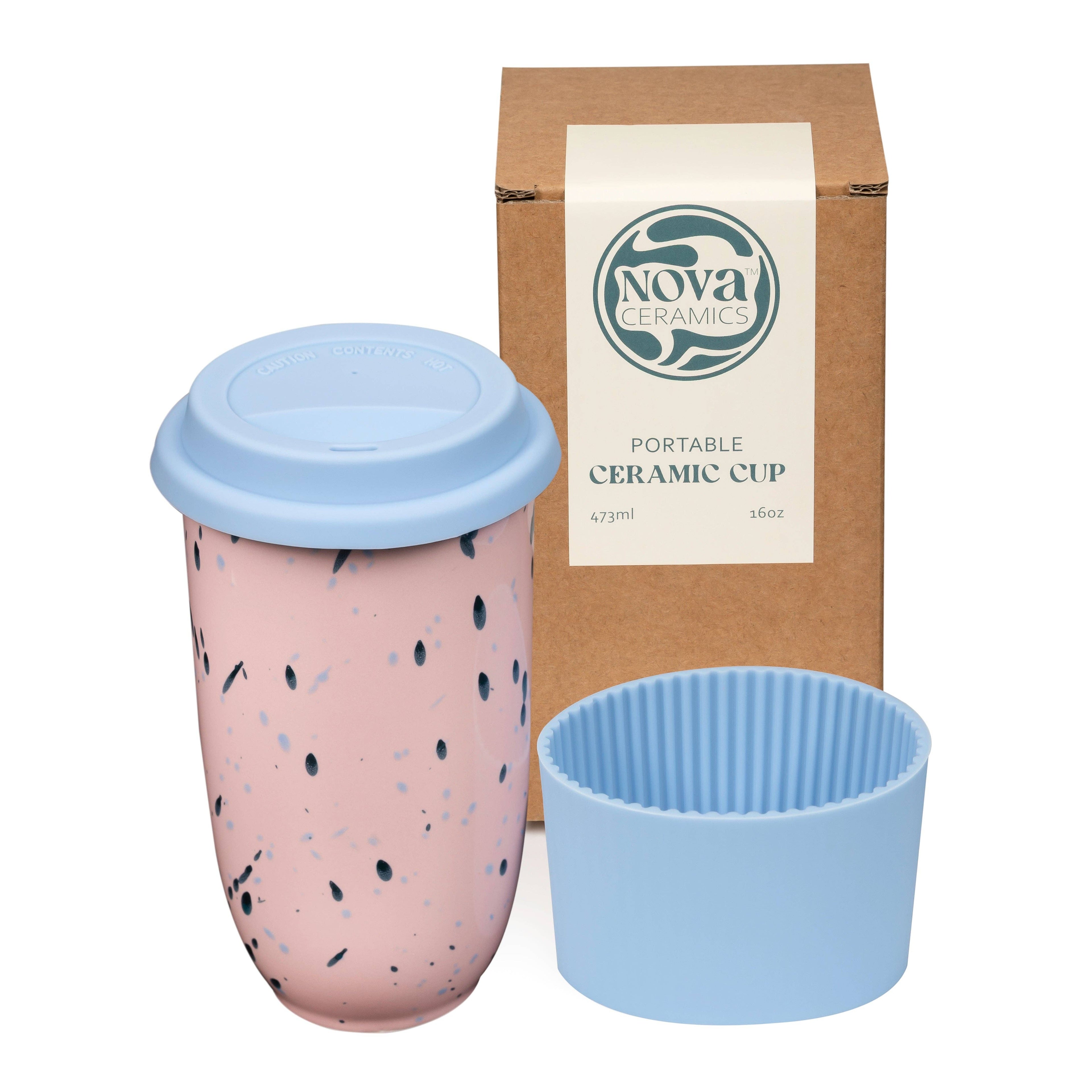 Blossom Ceramic Travel Cup 16oz | Reusable Coffee Tumbler
