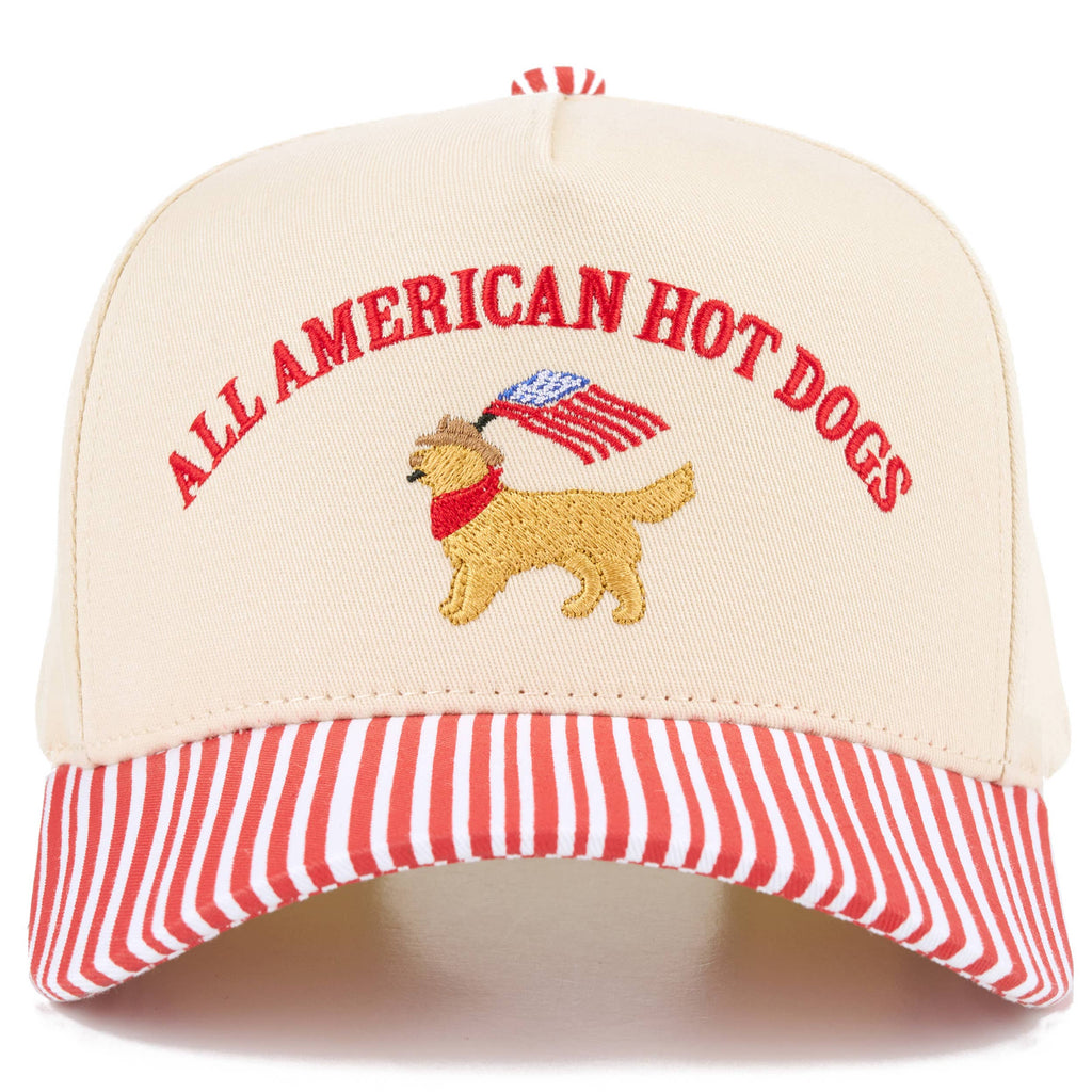 C.C ALL AMERICAN HOT DOGS Letter on Two Tone Trucker Hat