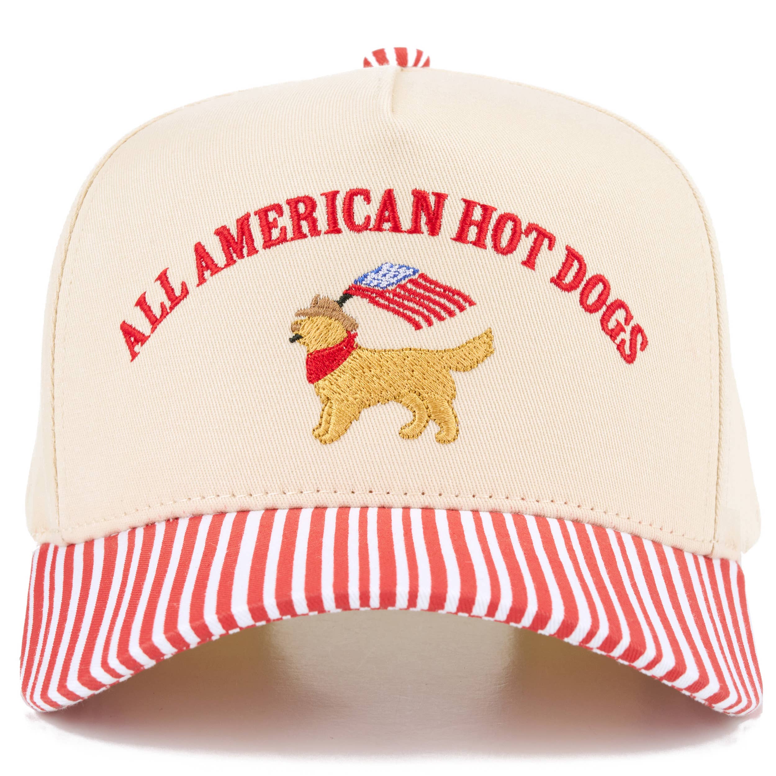 C.C ALL AMERICAN HOT DOGS Letter on Two Tone Trucker Hat