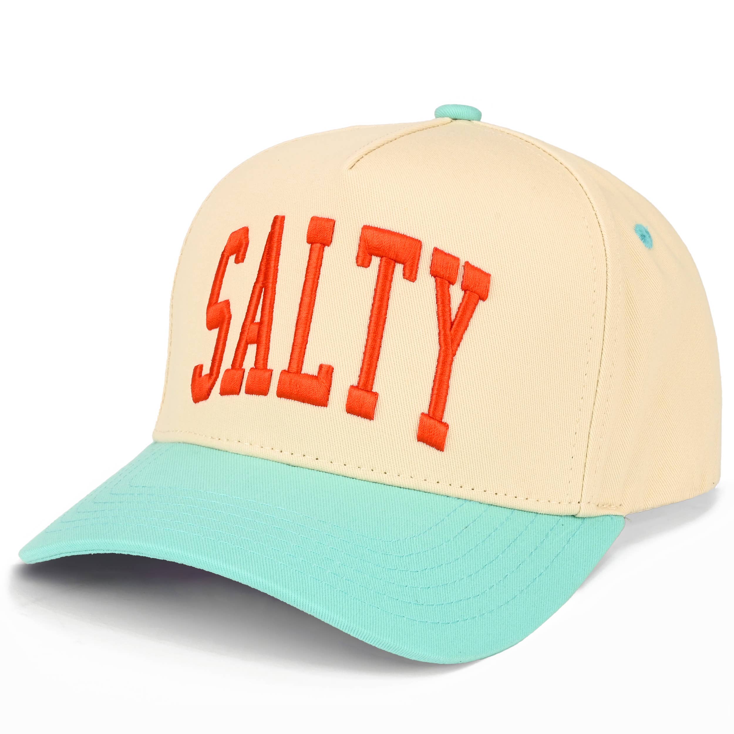 C.C SALTY Letter Embroidered Two Tone Trucker Hat