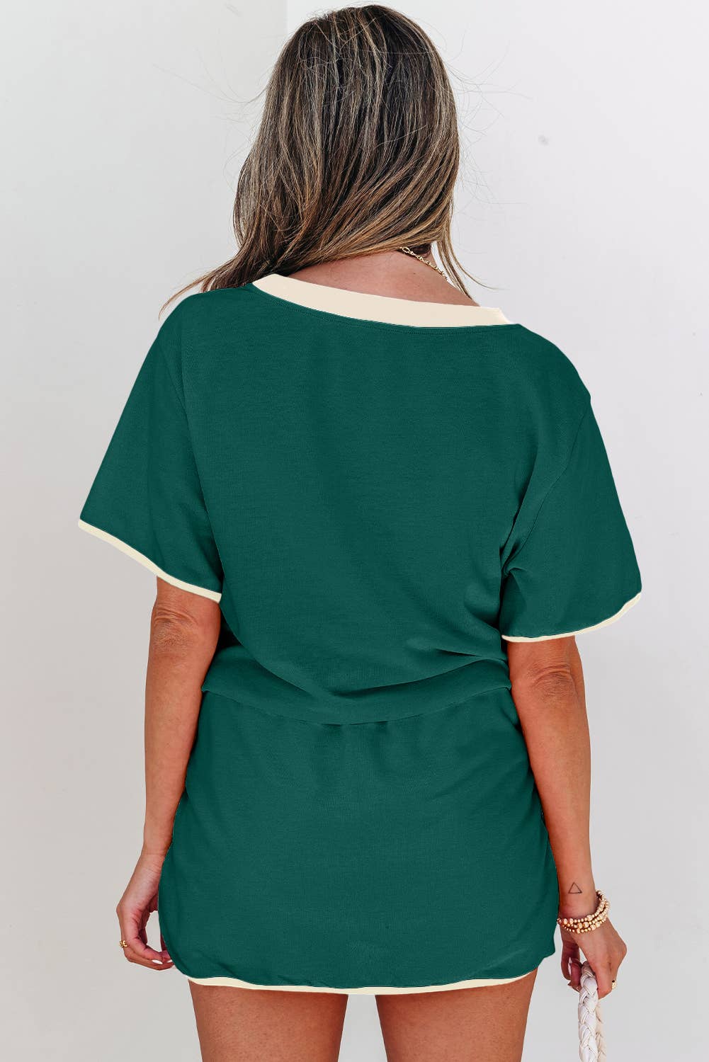 Colorblock Drop Shoulder T Shirt & Skort Set | S-XL & 1X-4X
