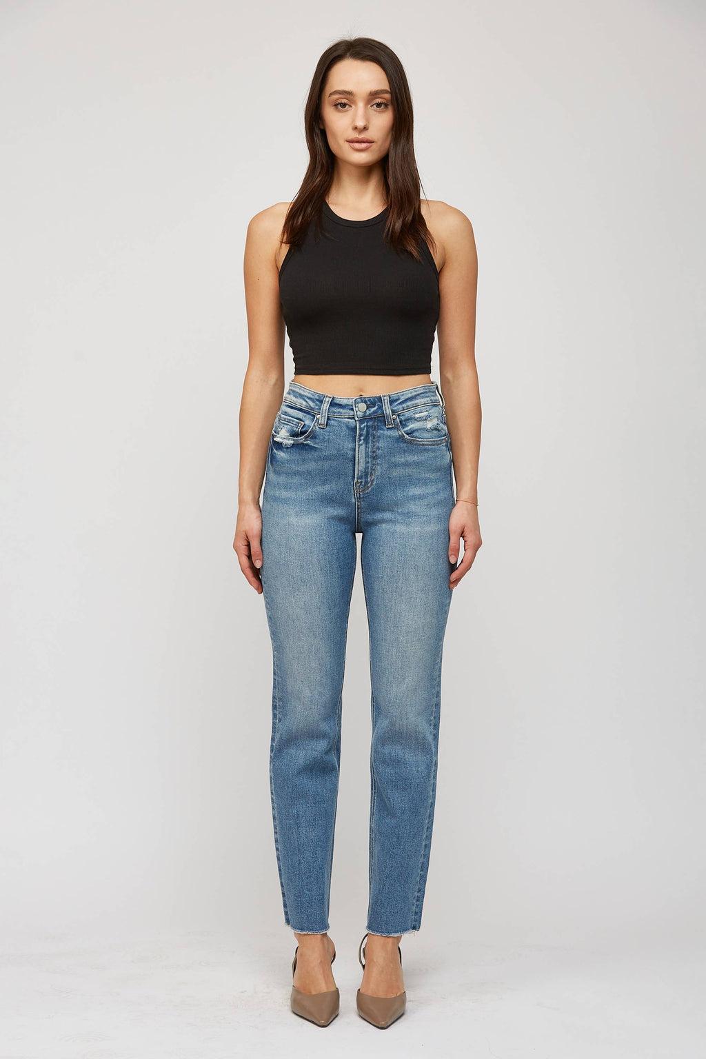 Mica Super High Rise Straight Legged Jeans