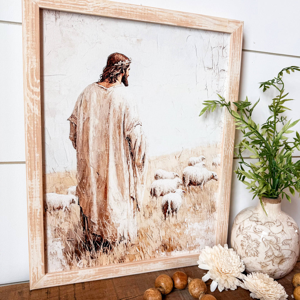 Jesus with Sheep Wall Art Print
