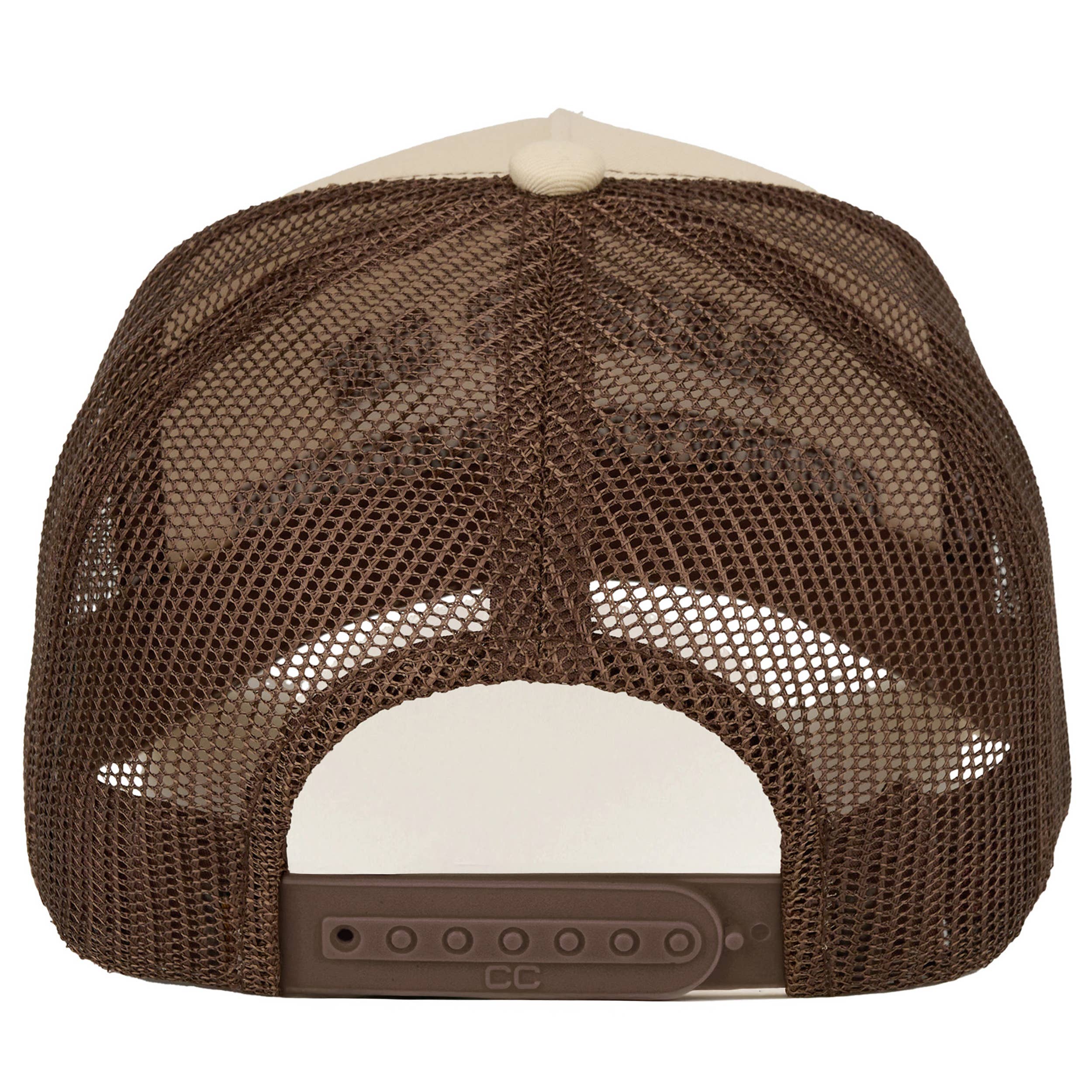 C.C RAISED ON COUNTRY MUSIC Letter on Two Tone Trucker Hat