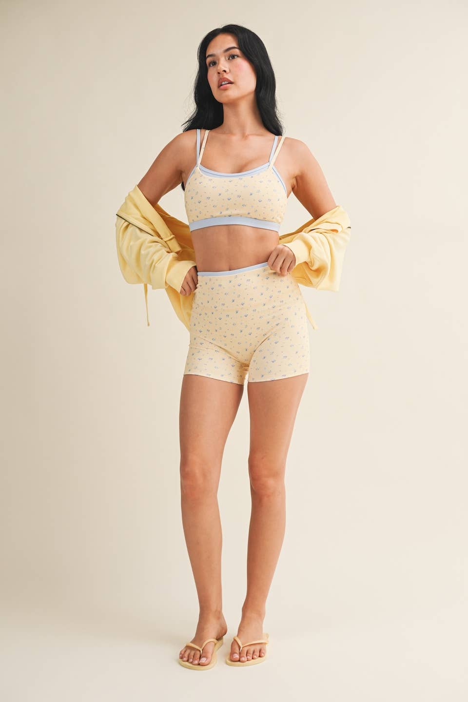 Floral Print Double Layered Sports Bra