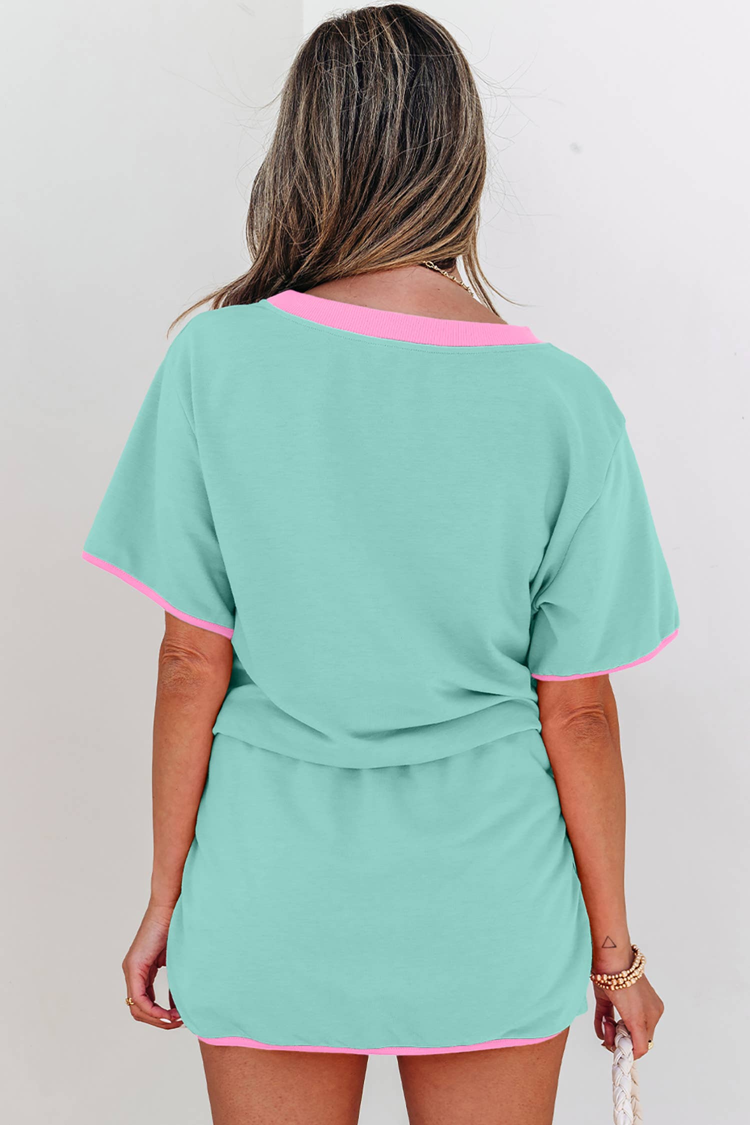 Colorblock Drop Shoulder T Shirt & Skort Set | S-XL & 1X-4X