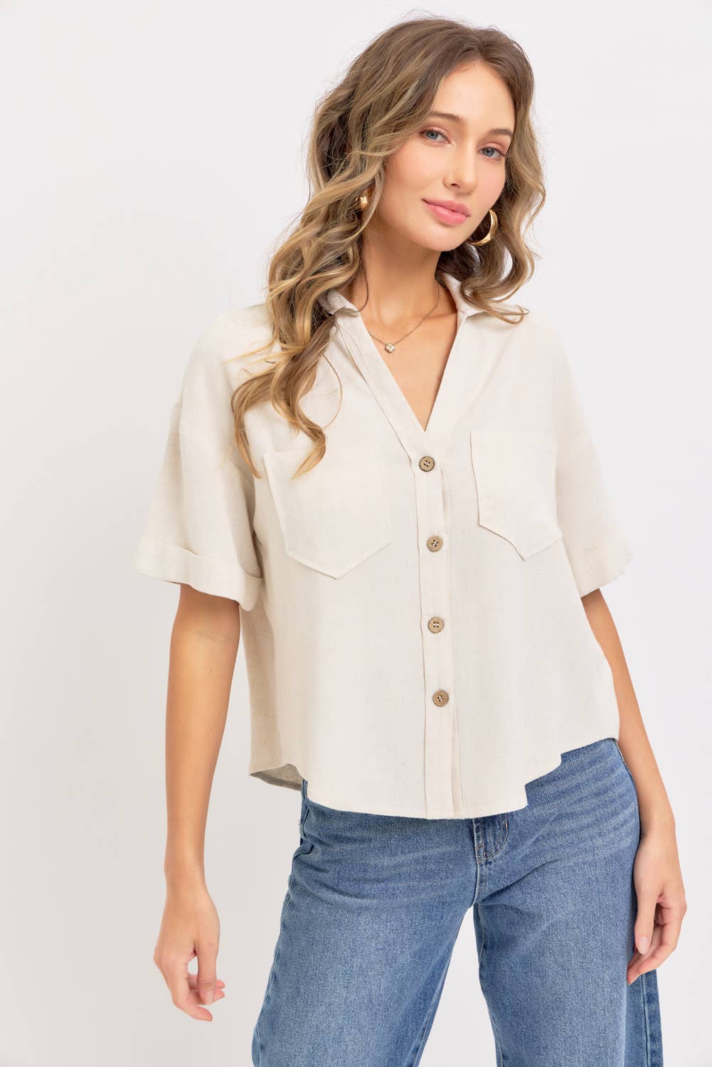 Linen Button Down