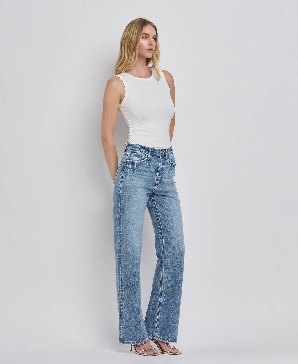 90'S Super High Rise Wide Jean