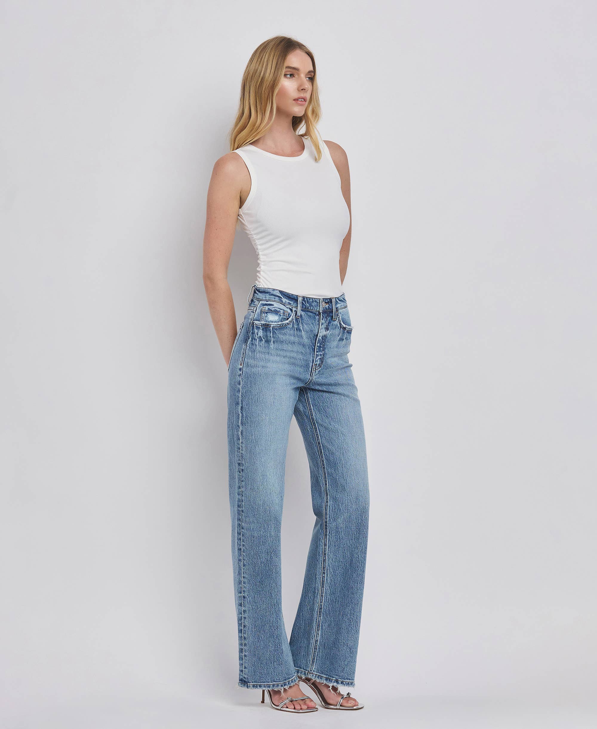 90'S Super High Rise Wide Jean
