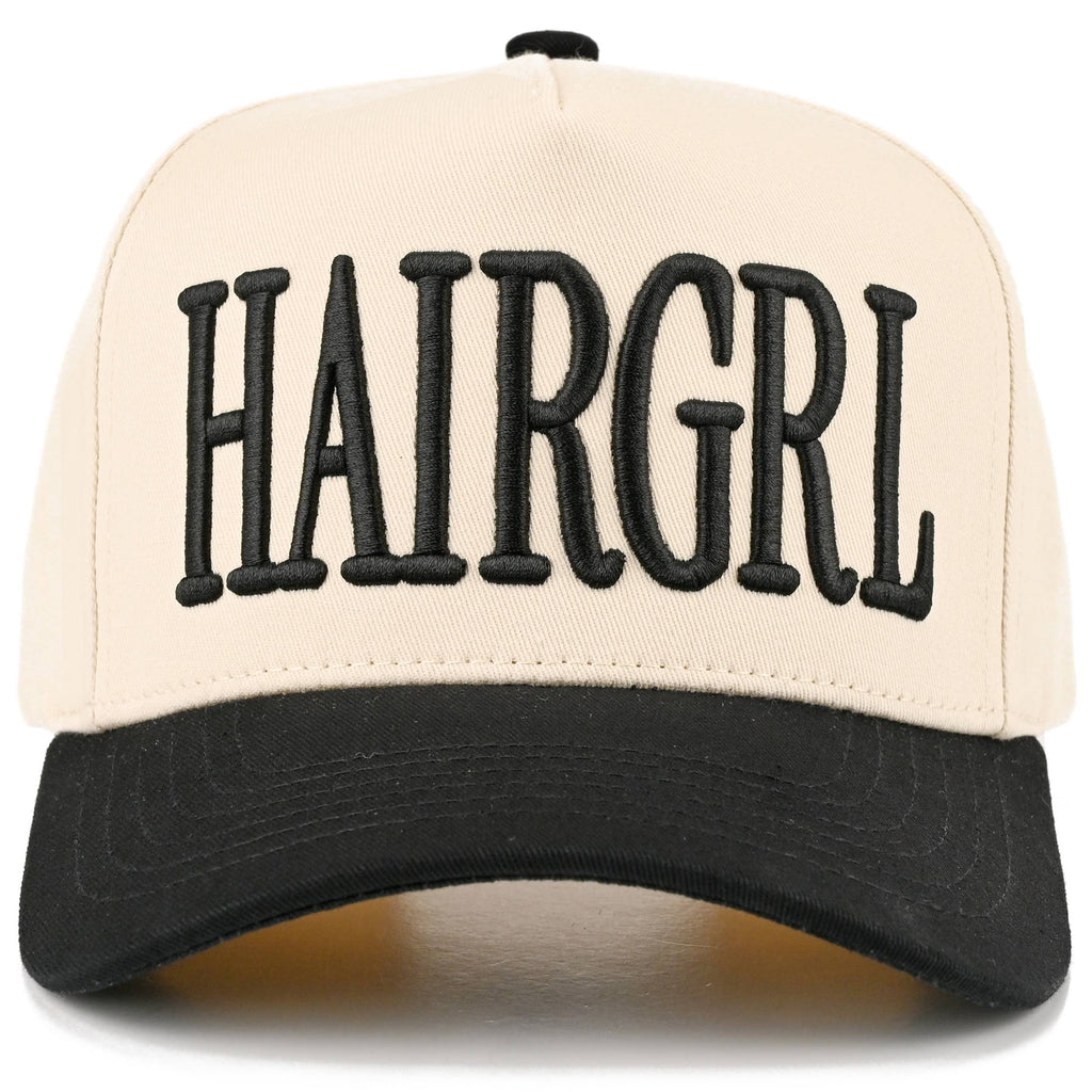 C.C HAIRGRL Letter Embroidered Two Tone Trucker Hat