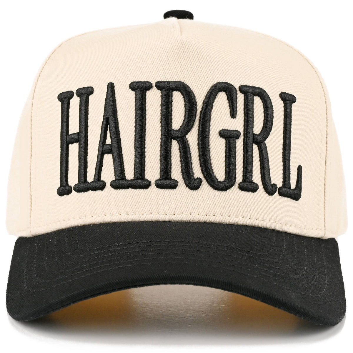 C.C HAIRGRL Letter Embroidered Two Tone Trucker Hat