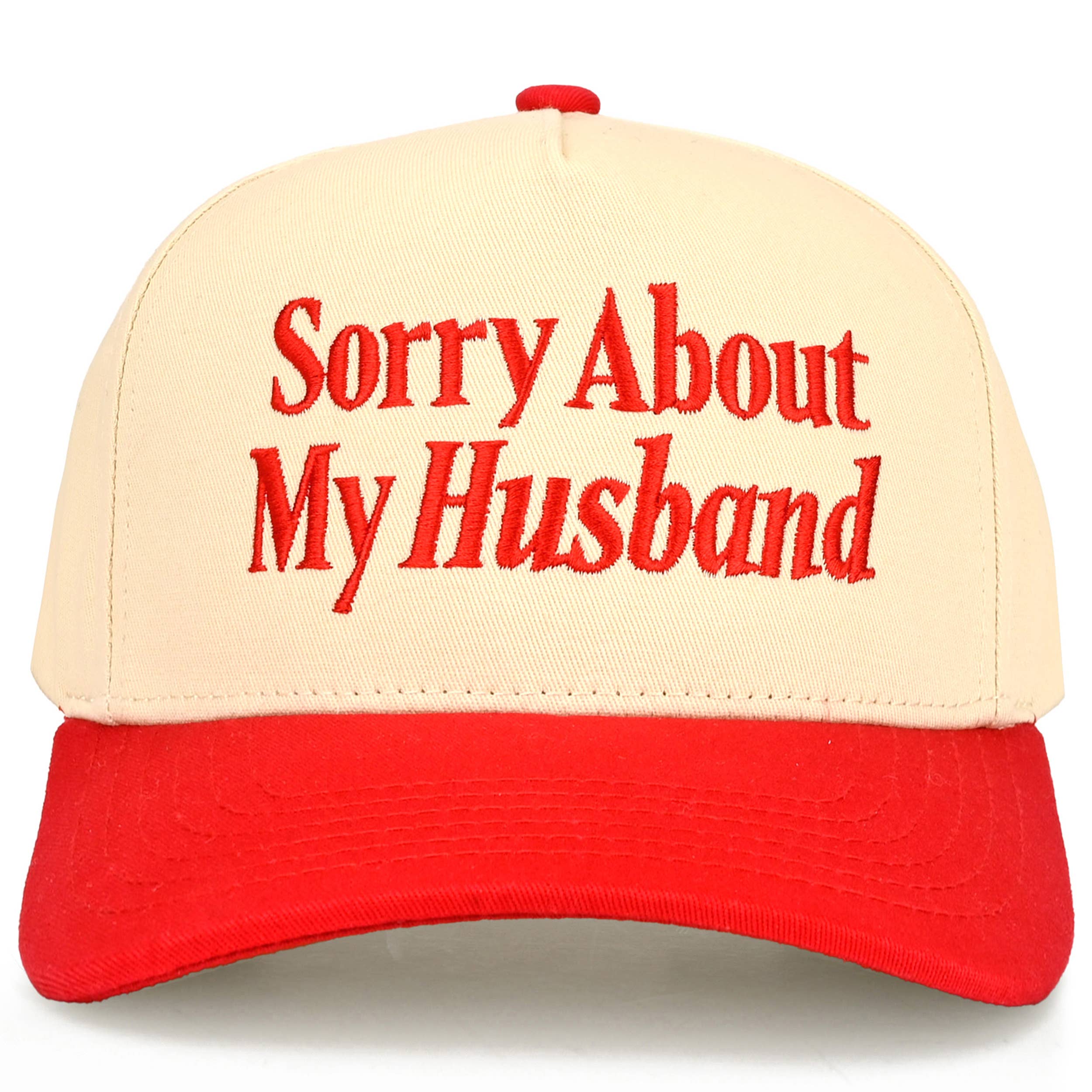 C.C SORRY ABOUT MY HUSBAND Letter Two Tone Trucker Hat: Leopard