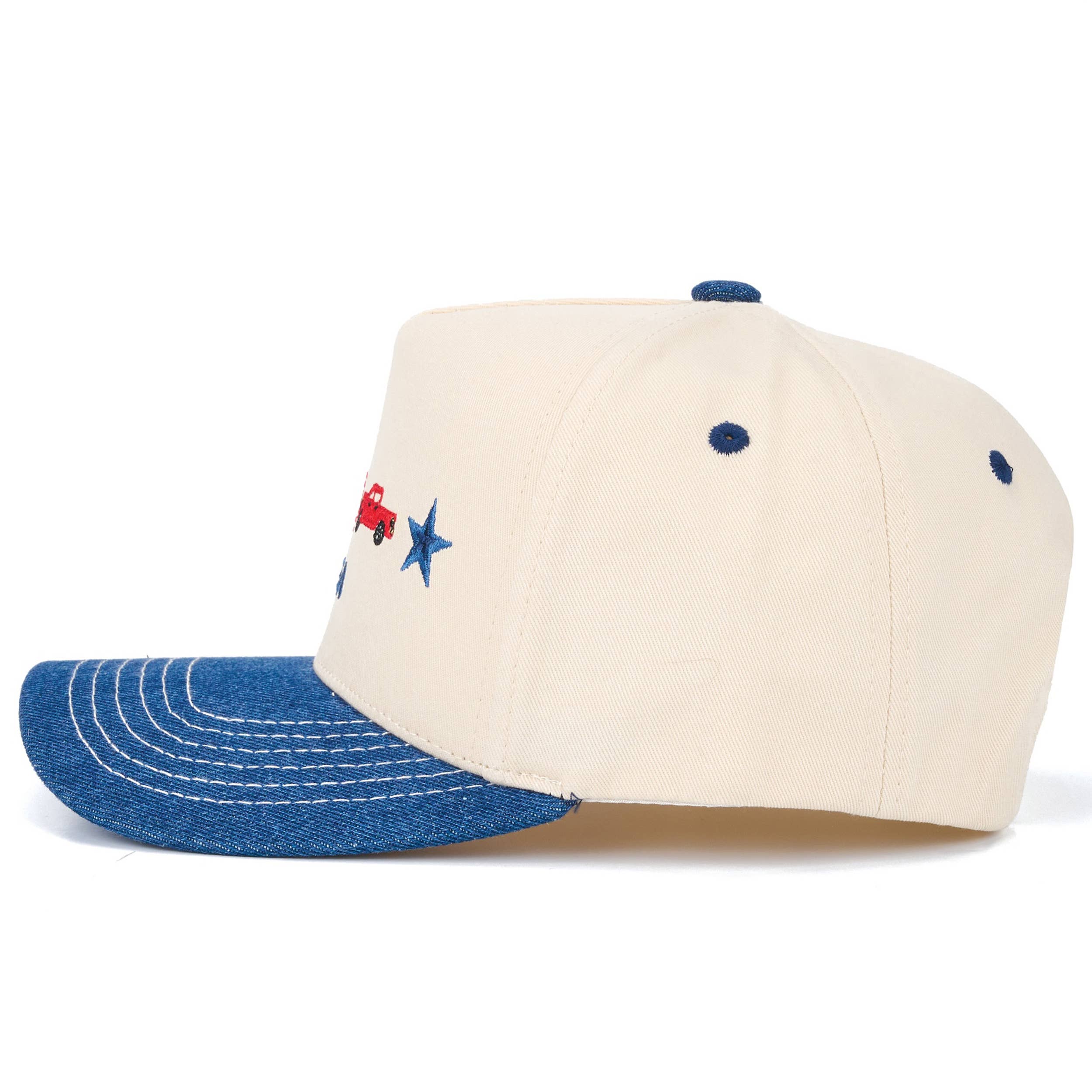 C.C USA Letter with Icon Embroidered on Two Tone Trucker Hat