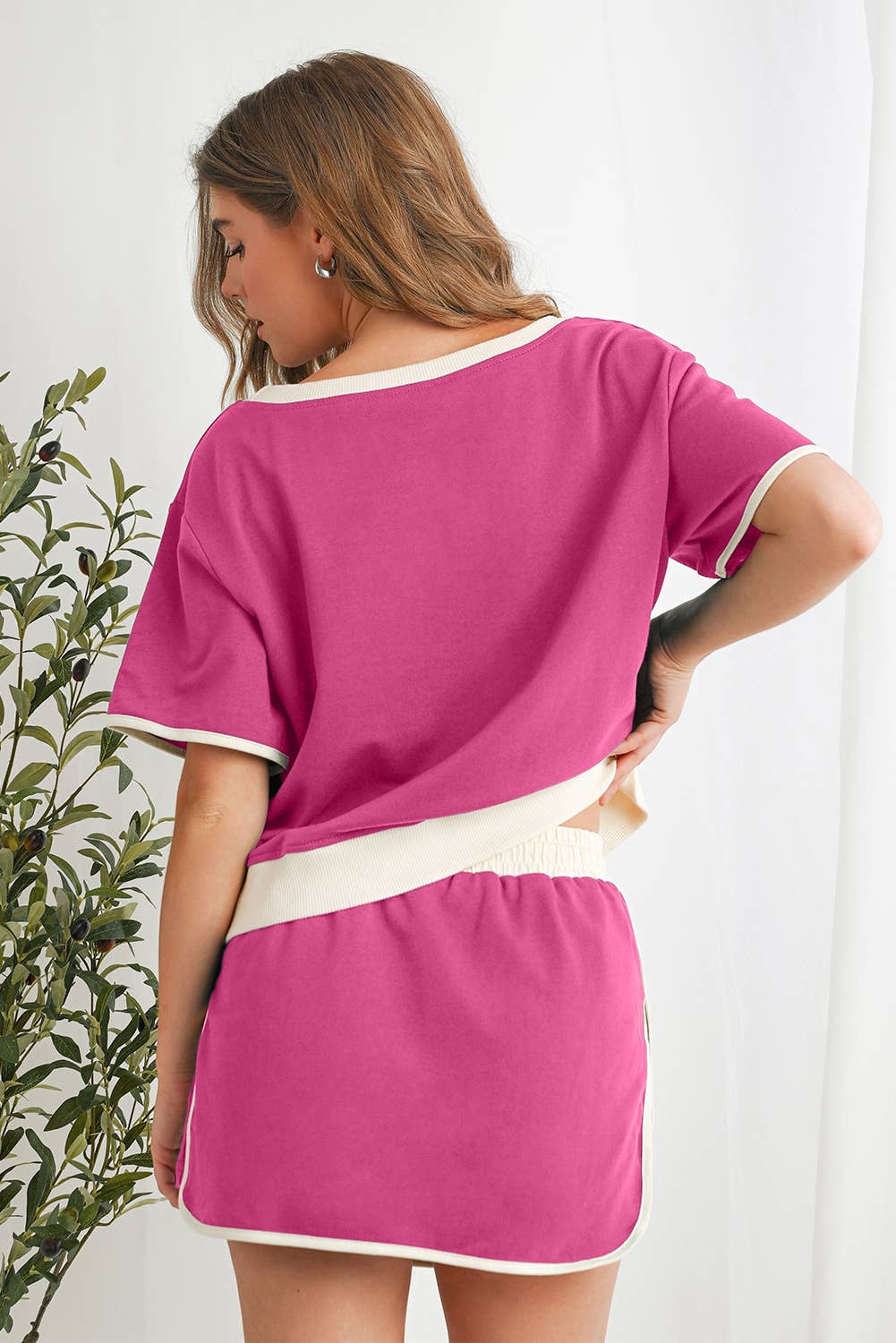 Colorblock Drop Shoulder T Shirt & Skort Set | S-XL & 1X-4X