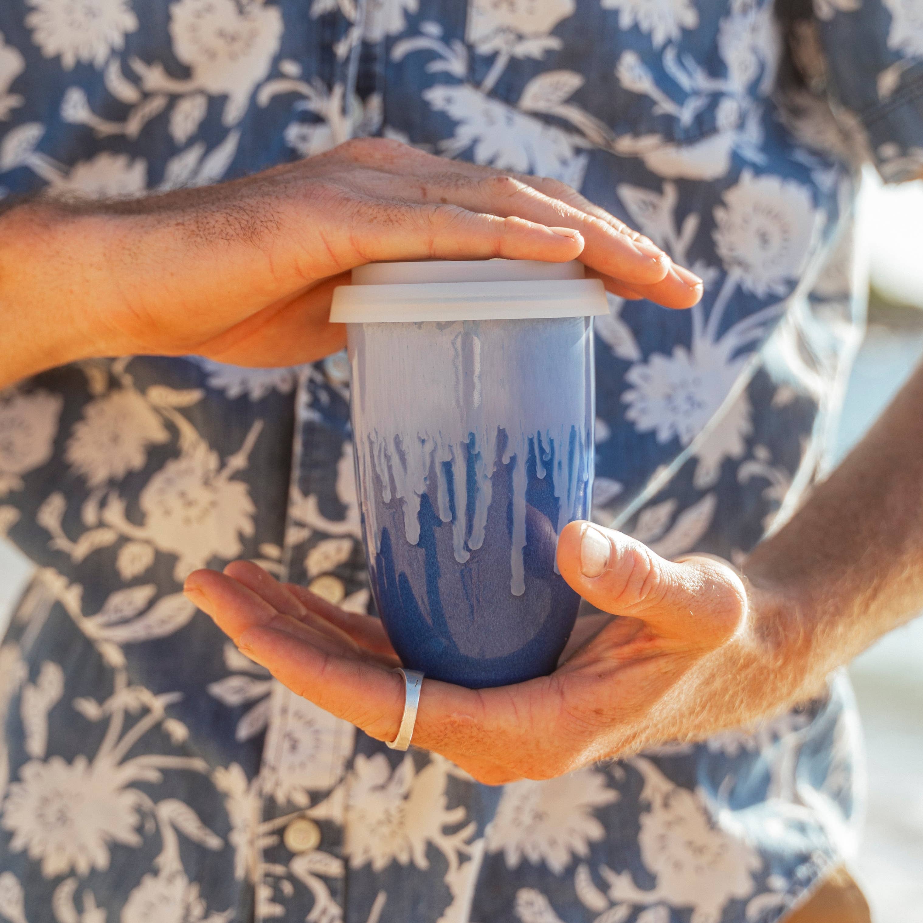 Neptune Ceramic Travel Mug – 16oz with Lid & Sleeve