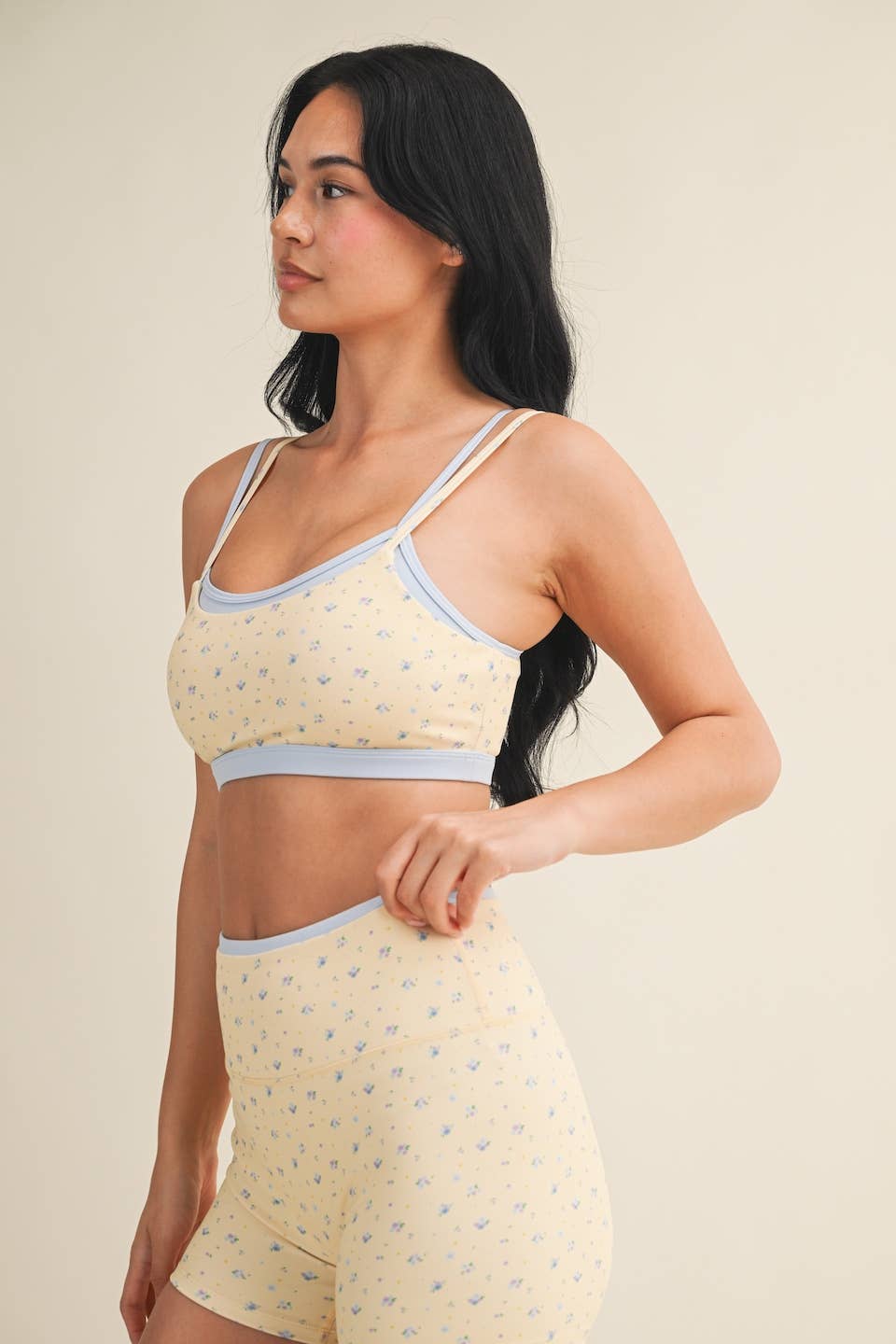 Floral Print Double Layered Sports Bra